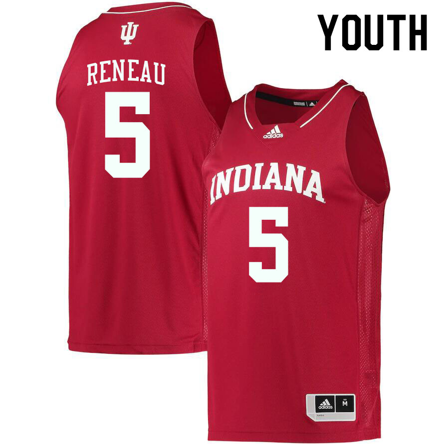 Youth #5 Malik Reneau Indiana Hoosiers College Basketball Jerseys Stitched Sale-Crimson